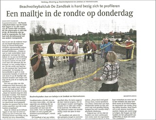 de Zandbak in het nieuws in het Noordhollands Dagblad - editie alkmaar