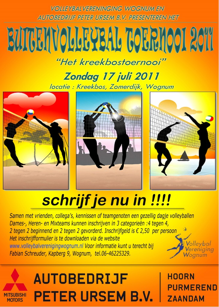 Het buiten volleybaltoernooi “Het Kreekbos toernooi” 2011